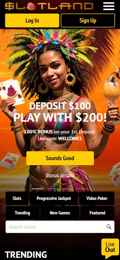 Slotland Casino mobile games selection